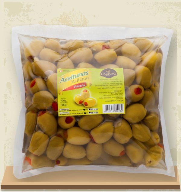 Aceituna verde al pimiento de 500gr de Tacna