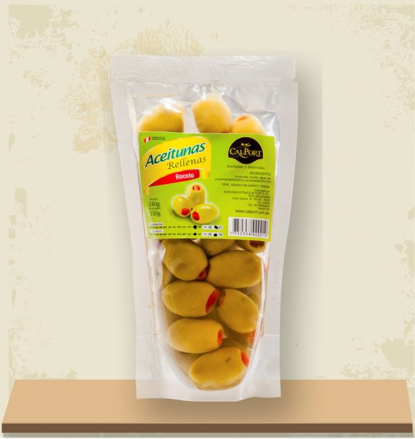 Aceitunas verdes de tacna 150gr rellenas con rocoto