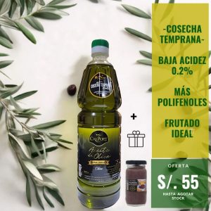 Pack Obten Salud y Sabor– AOVE Cosecha Temprana x 1L PLASTICO + Regalo