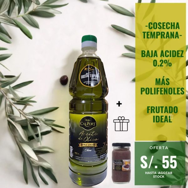 Pack Obten Salud y Sabor– AOVE Cosecha Temprana x 1L PLASTICO + Regalo