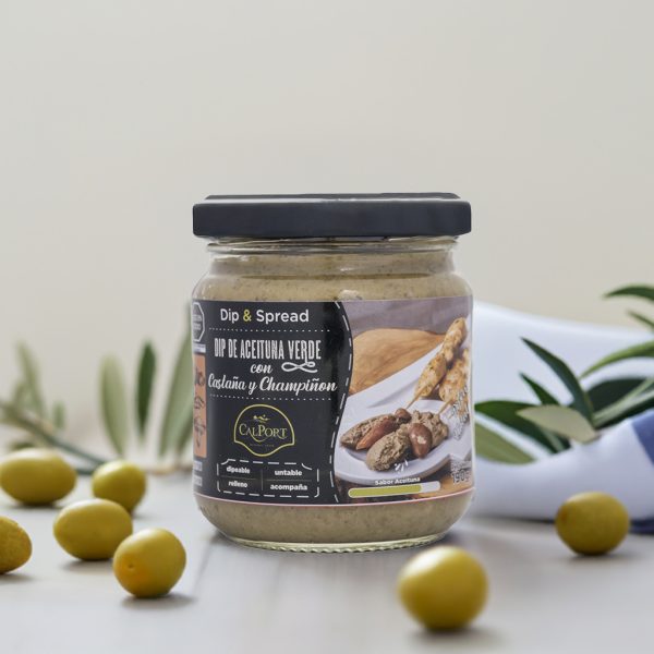 DIP Y SPREAD DE ACEITUNA VERDE CON CASTAÑA Y CHAMPIÑON x190gr
